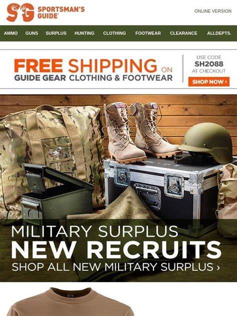 sportsman's guide military surplus clearance